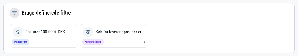 Brugerdefinerede filtre på Hjem